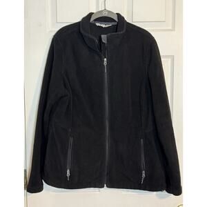 Port Authority Women’s Black Zip Up Fleece Jacket, XL